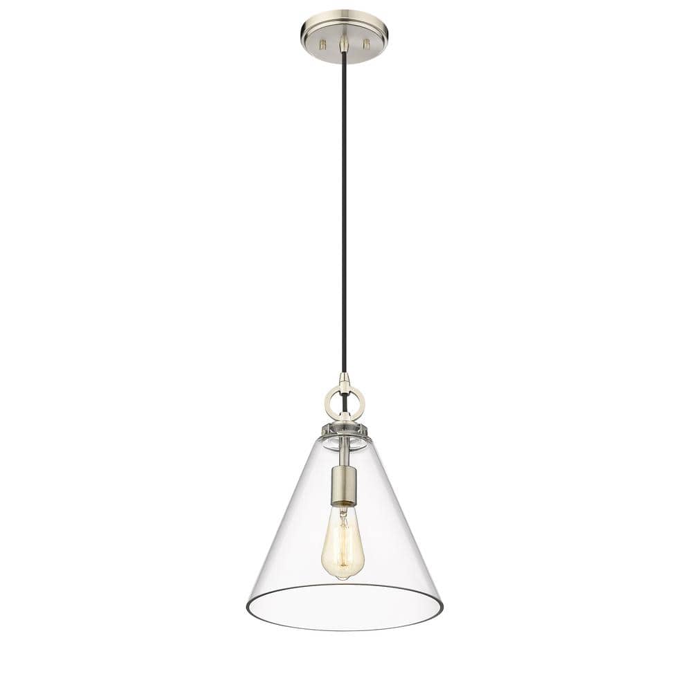 Harper Matte Black Glass Pendant Light with Conical Shade
