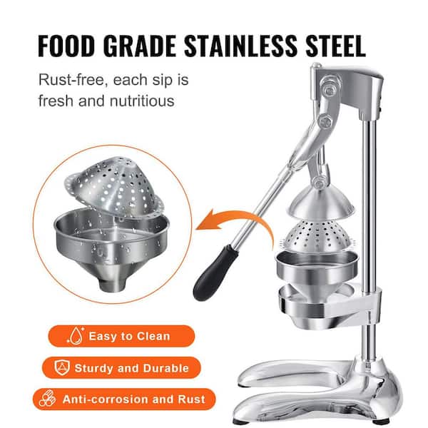 SKYSHALO Citrus Juice Press, Silver Hand Press Orange Juicer