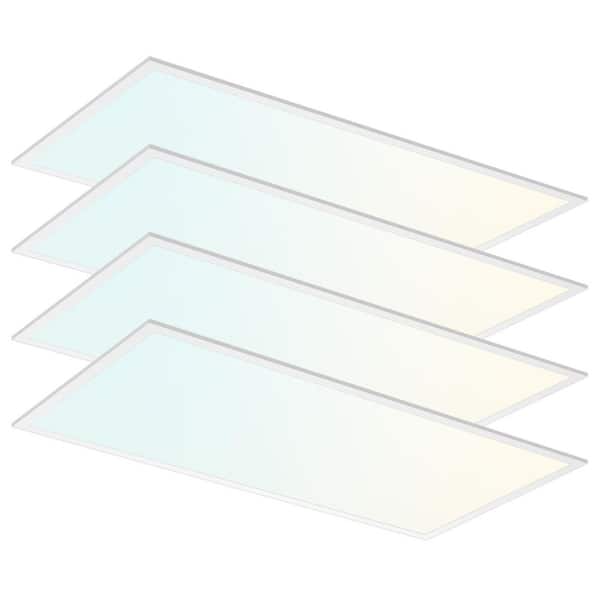 2 x 4 ft. LED Slim Surface Panel Recessed Light 5CCT 2700K-5000K Dimmable 5000/6000/7500LM 40/50/62W Damp Rated (4-Pack)