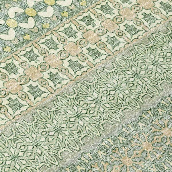 Artichoke Green 10 ft. x 14 ft. Woven Striped Polyester Rectangle Indoor/Outdoor Area Rug