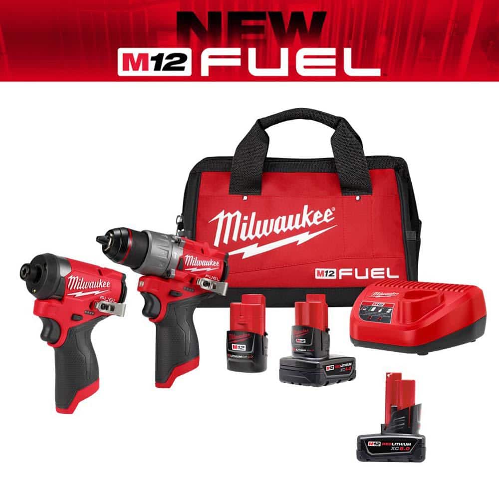 Milwaukee M12 FUEL 12-Volt Lithium-Ion Brushless Cordless Hammer Drill and Impact Driver Combo Kit (2-Tool) with 6.0Ah Battery -  3497-22-2460