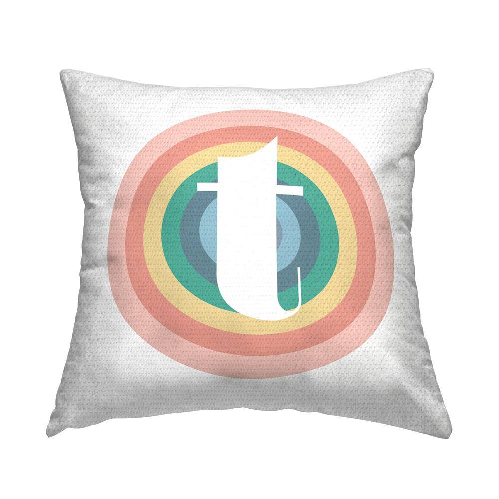 Rainbow Circle Letter T Square Outdoor Throw Pillow price history on PriceWatchPro