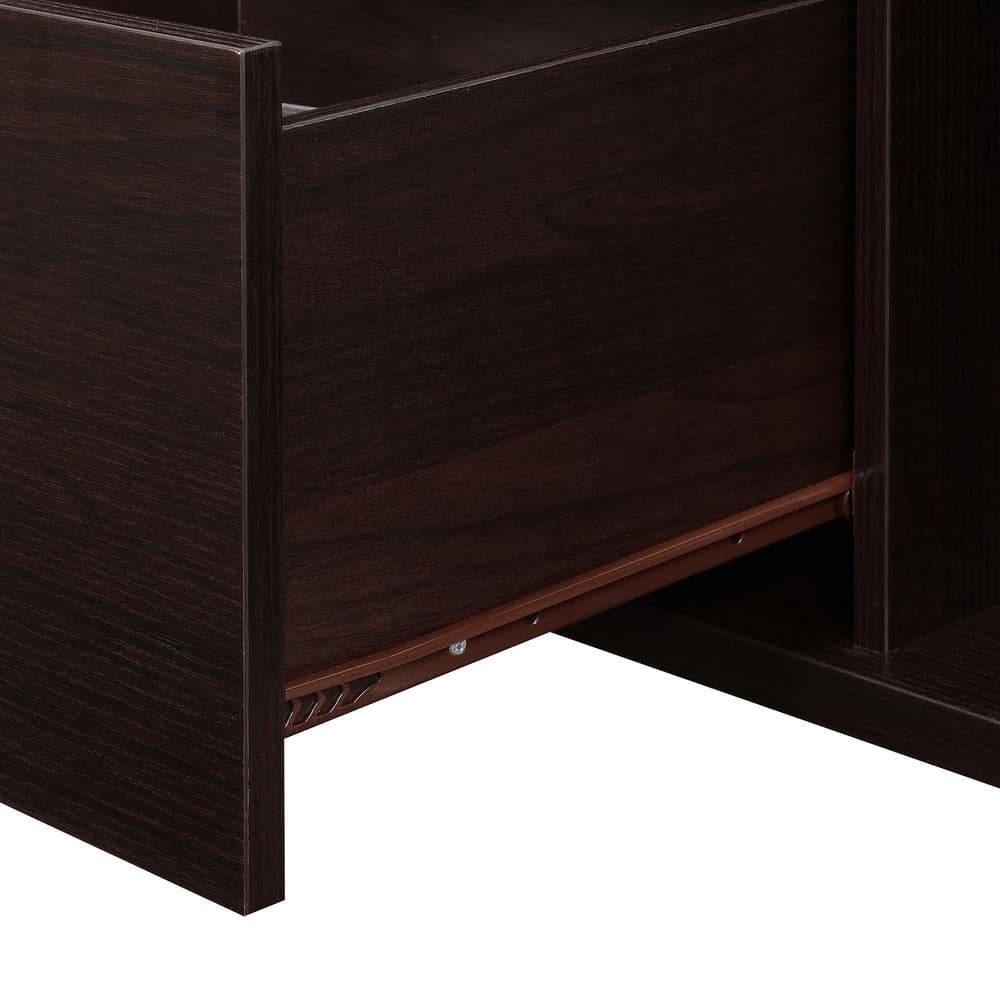 Espresso 48" TV Stand with Cabinet and Shelves