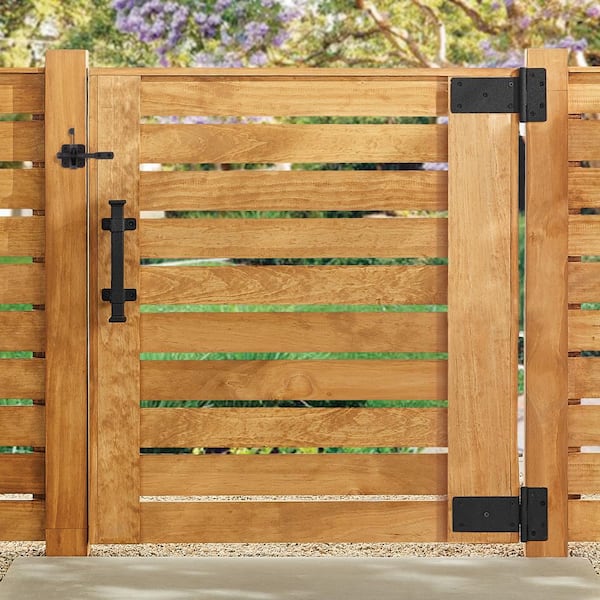 Black Rust Defender Decorative Gate Hinge and Pull Set