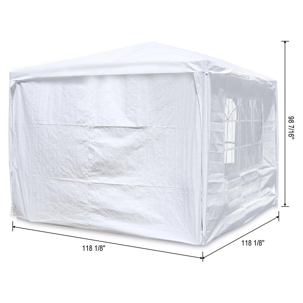 White 10x10 Heavy Duty Party Tent with Removable Walls
