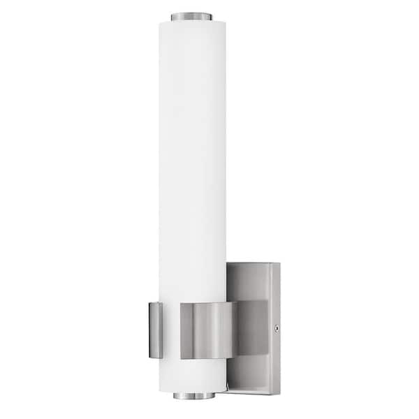 Aiden 20.00-Watt Single Integrated Led Brushed Nickel 4.75 in. Bath Wall Sconce