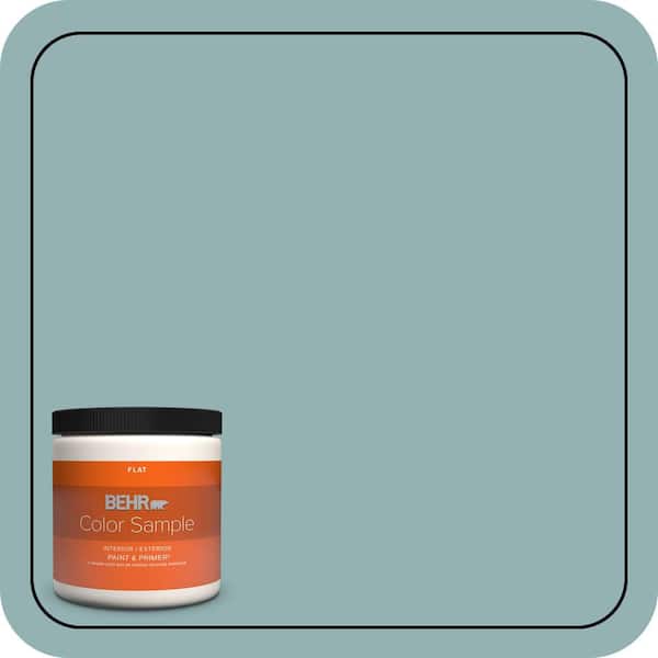 BEHR PREMIUM PLUS 8 oz. #500F-5 Gulf Winds Flat Interior/Exterior Paint & Primer Color Sample