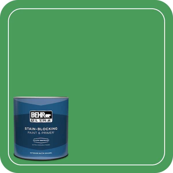 BEHR ULTRA 1 qt. #P400-6 Clover Patch Extra Durable Satin Enamel Interior Paint & Primer