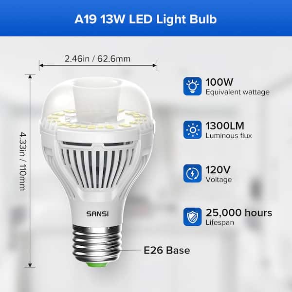 SANSI 100-Watt Equivalent Dusk to Dawn LED E26 5000K Daylight