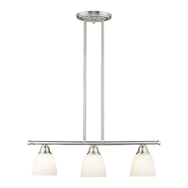 Livex Lighting Somerville 3 Light Brushed Nickel Linear Chandelier