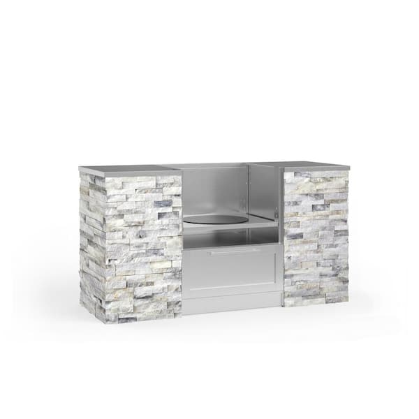 NewAge Products Signature Series 67.16 in. x 25.5 in. x 37 in. 6-Piece Outdoor Kitchen Cabinet Set with Stainless Steel Top