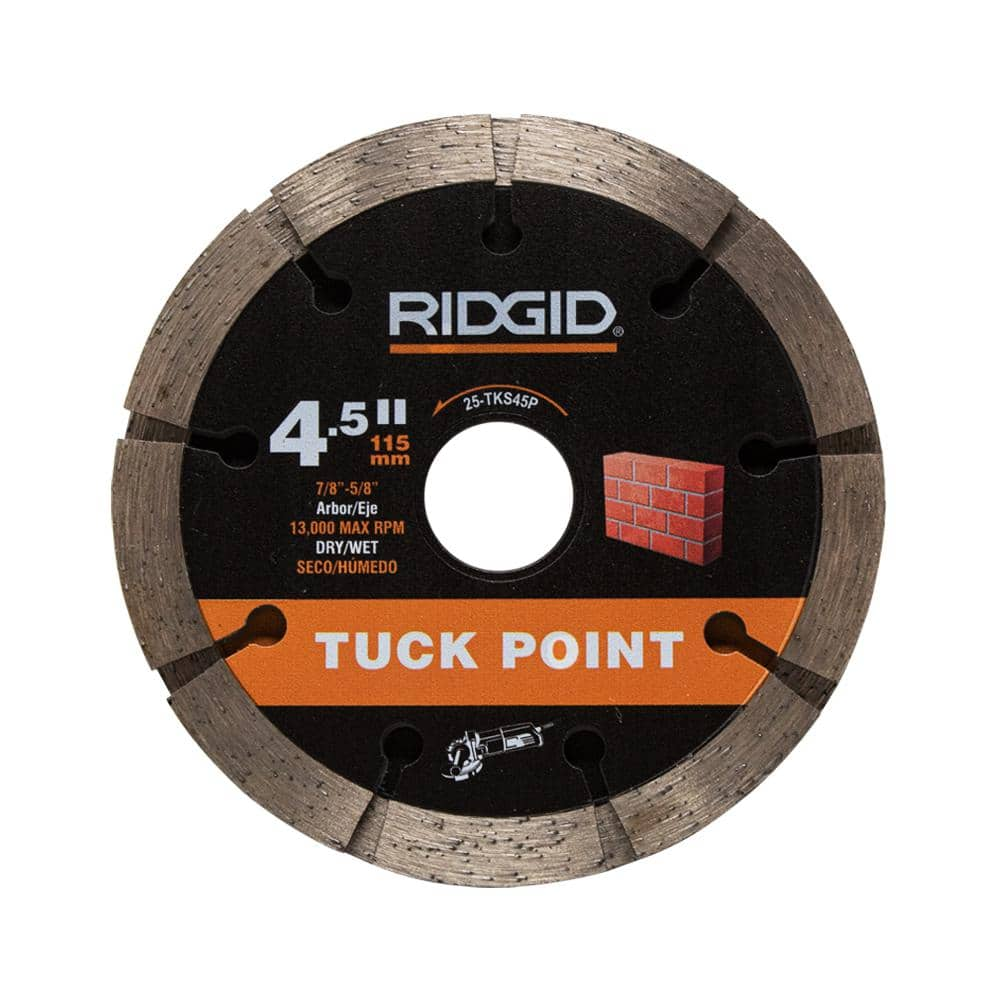 RIDGID 4-1/2 Morter Removal Sandwich Tuckpoint Diamond Blade 25-TKS45P ...