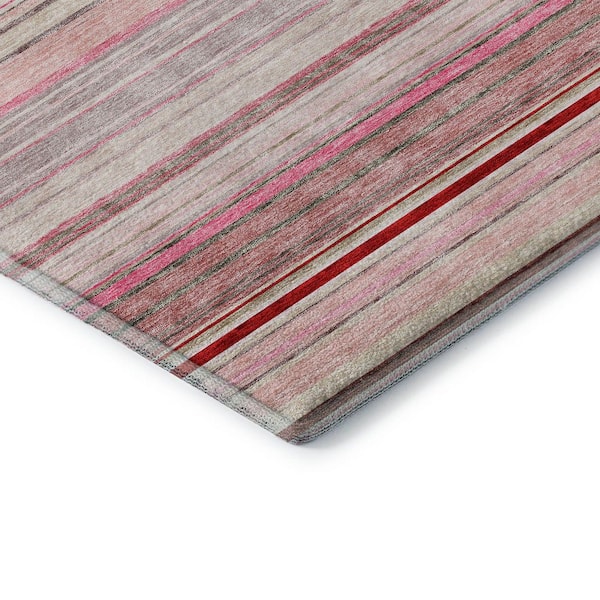 Mayfield Premium Machine Washable Abstract AMF979 Pink 5 ft. x 7 ft. 6 in. Area Rug