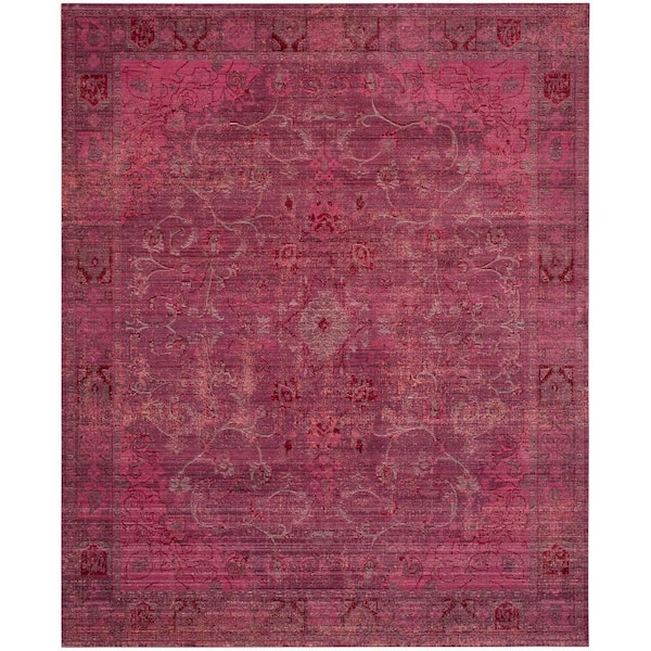 SAFAVIEH Valencia Red 8 ft. x 10 ft. Border Distressed Area Rug