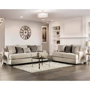 Cumbre 2-Piece Chenille Top Beige Sofa Set