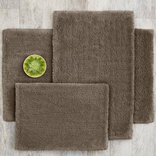 StyleWell Fawn Brown 19 in. x 34 in. Non-Skid Cotton Bath Rug