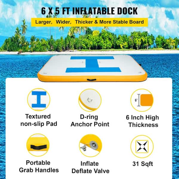  AWSUM 6ft x 5ft x 6inches Floating Dock Inflatable