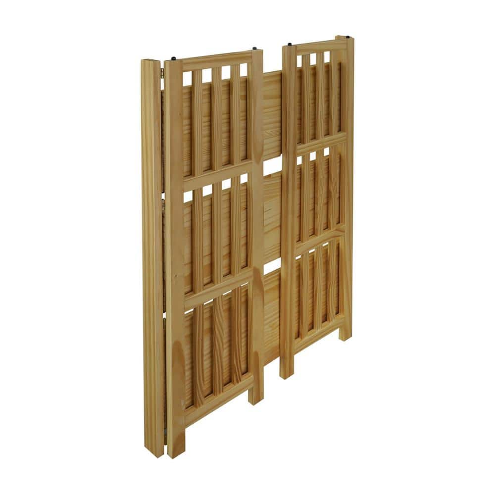 Soho Natural Brown 4-Shelf Solid Wood Folding Bookcase