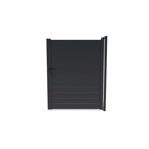 Adjustable 60 in. x 72 in. Black Aluminum Privacy Gate