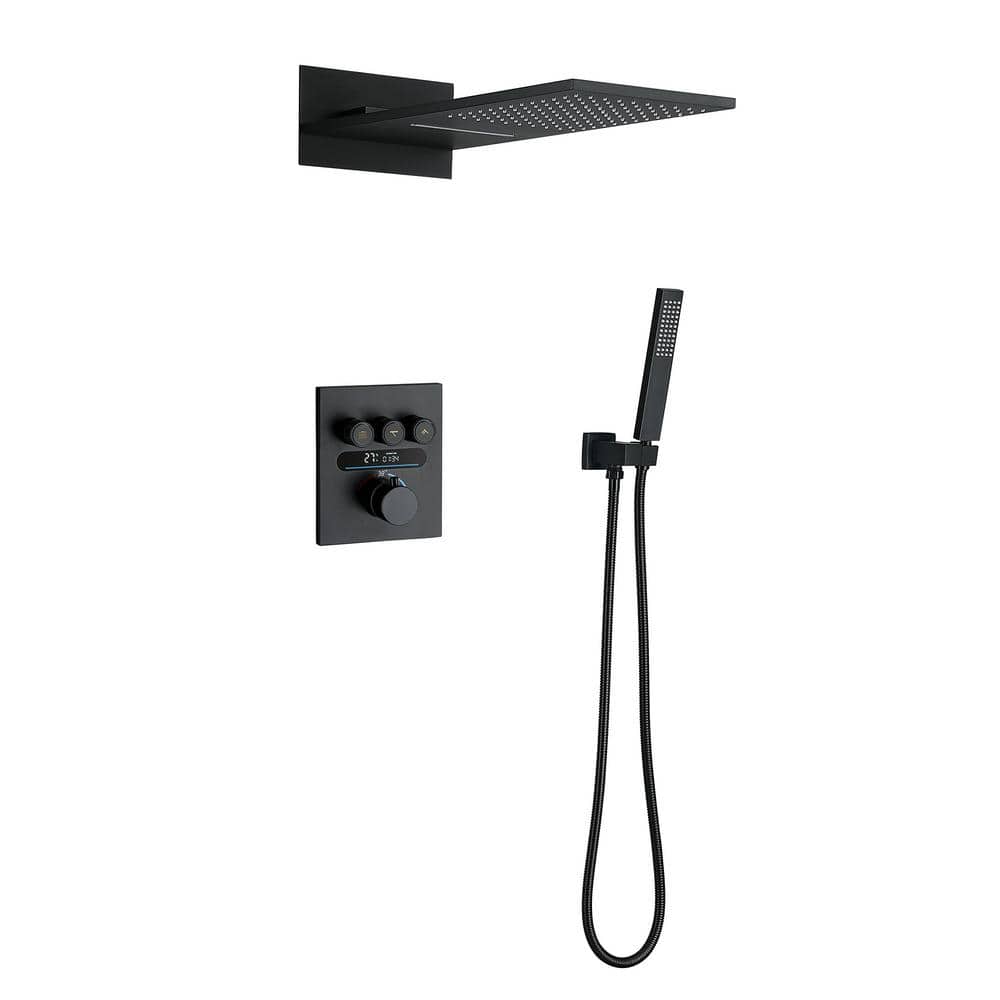 3-Spray Multifunction Wall Bar Shower Kit with Hand Shower in Black price history on PriceWatchPro