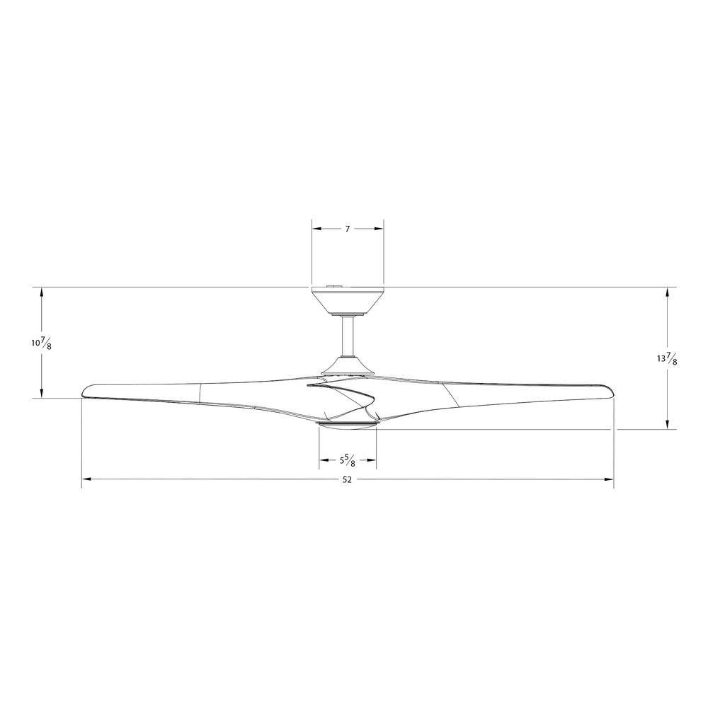 Zephyr Matte Black 52" Smart Ceiling Fan with LED Light and Remote