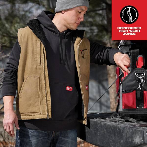 Milwaukee Men's X-Large Black Heavy-Duty Sherpa-Lined Vest with 5