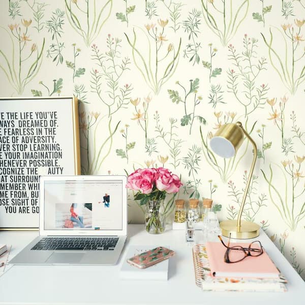 York Wallcoverings Alpine Botanical Spray and Stick Wallpaper