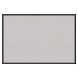 Stylish Black Narrow Wood Framed Grey Corkboard 37 in. x 25 in. Bulletin Board Memo Board