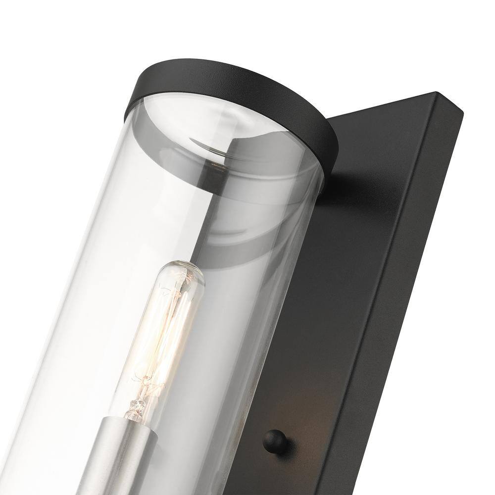 Hillcrest Textured Black Stainless Steel Outdoor Wall Lantern