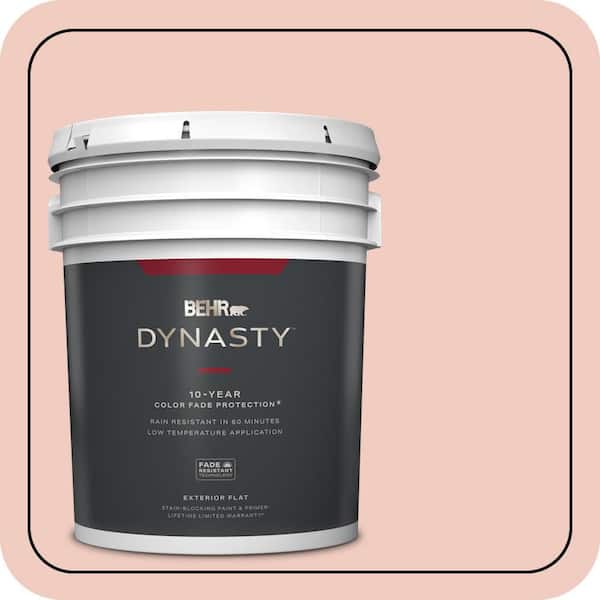 BEHR DYNASTY 5 gal. #200E-2 Salmon Tint Flat Exterior Stain-Blocking Paint & Primer