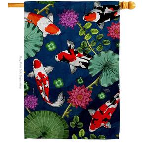 Funny Tapestry Frogs Holding Lantern on Koi Fish Big Japanese