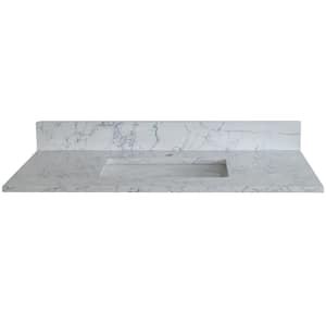 37 in. W x 22 in. D Engineered Stone Composite Vanity Top in White with White Rectangular Single Sink - Single Hole