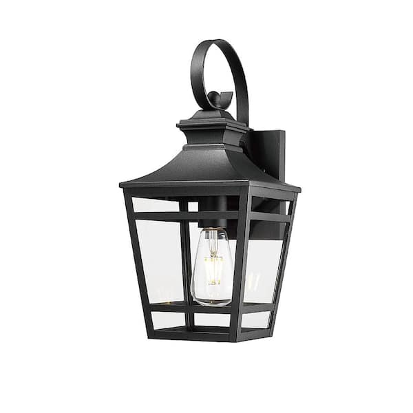 1-Light Black Aluminum Outdoor Weather Resistant E26 Bulb Compatible Post Light Lamp with No Bulb Included, (1-Pack)