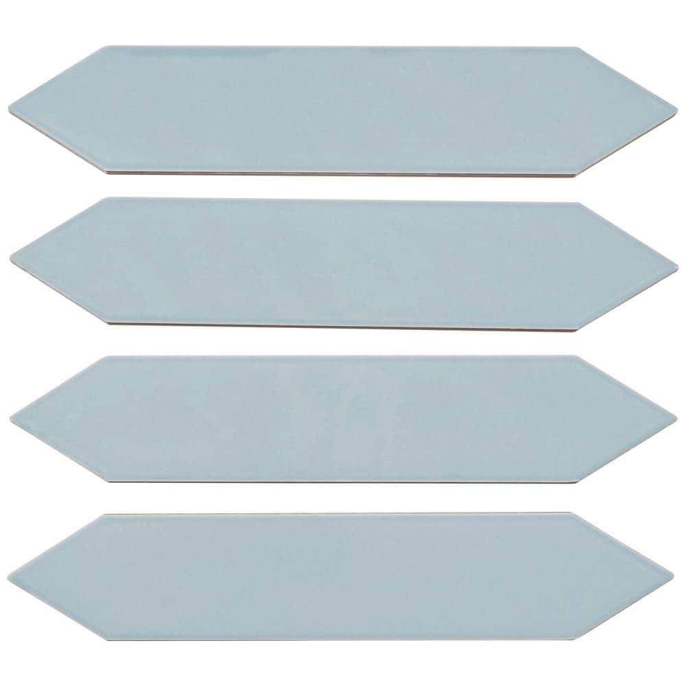 Concerto-Bowtie Bernolli 2 in. x 8 in. Glossy Ceramic Picket Wall Tile Samp