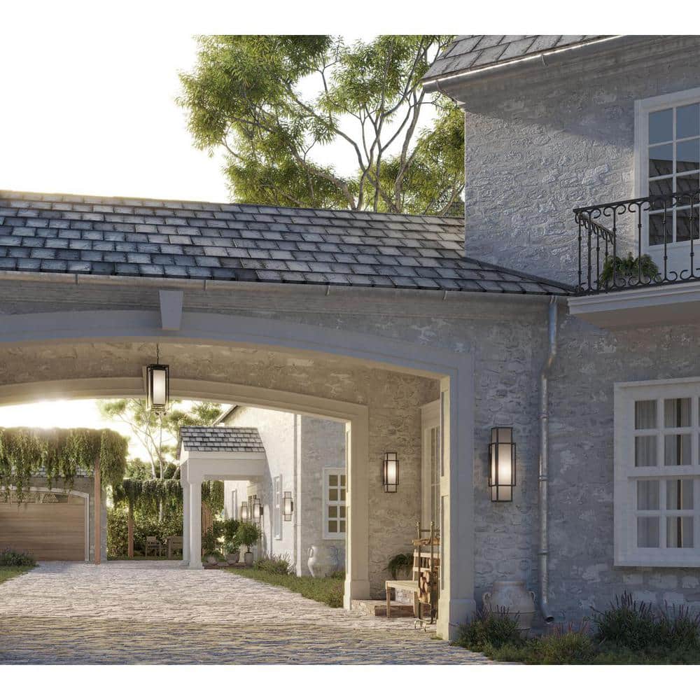 Matte Black Glass Indoor/Outdoor Hanging Lantern