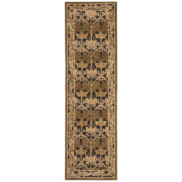 SAFAVIEH Anatolia Navy/Sage 2 ft. x 8 ft. Border Runner Rug