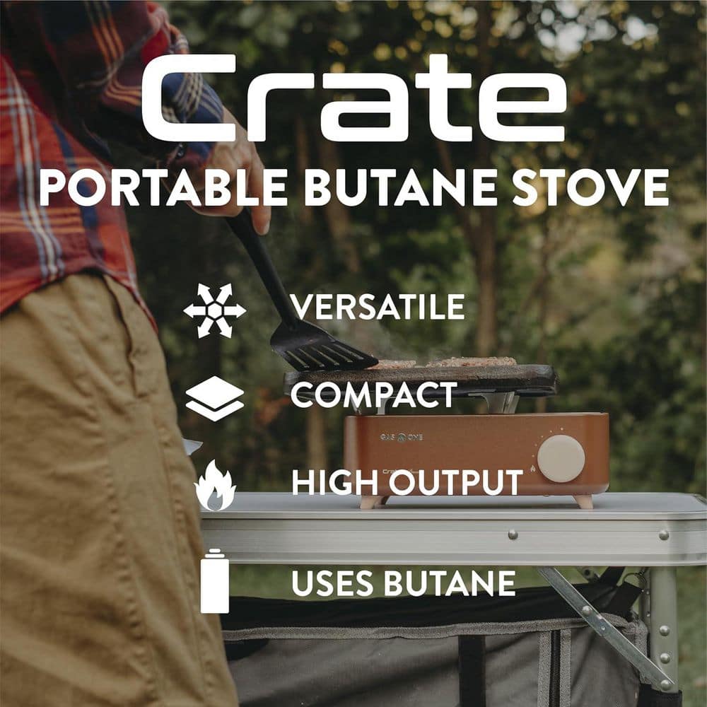 Brown and Beige Portable Single Burner Gas Stove