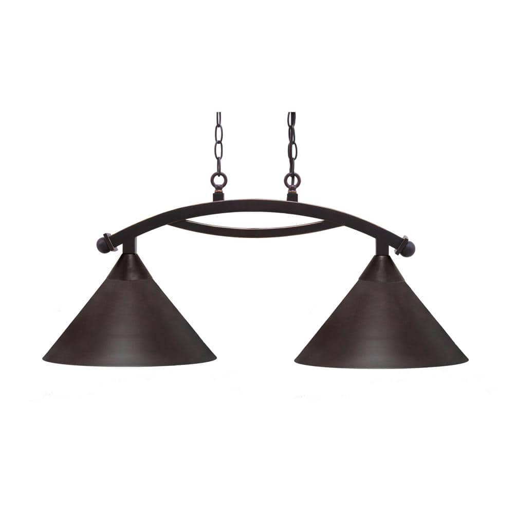 Bridgewater 2 Light Dark Granite Linear Chandelier, Any room with 14 in. Da