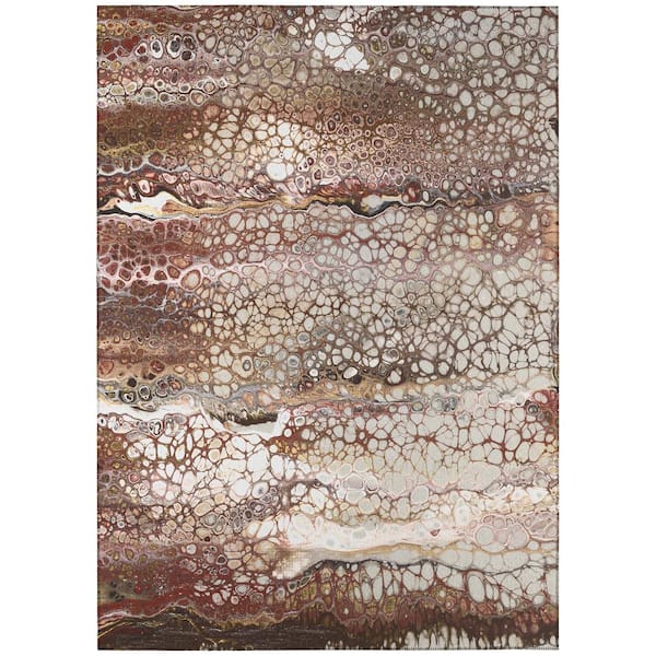 Addison Rugs Karina Brown 10 ft. x 14 ft. Geometric Indoor/Outdoor Area Rug