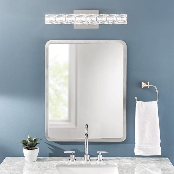 Chrome Led Crystal Vanity Light Bar, Home Depot Bathroom Vanity Bar Lights