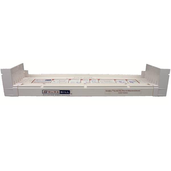 SureSill 2-1/16 in. x 78 in. White PVC Sloped Sill Pan for Door and Window Installation and Flashing (Complete Pack)