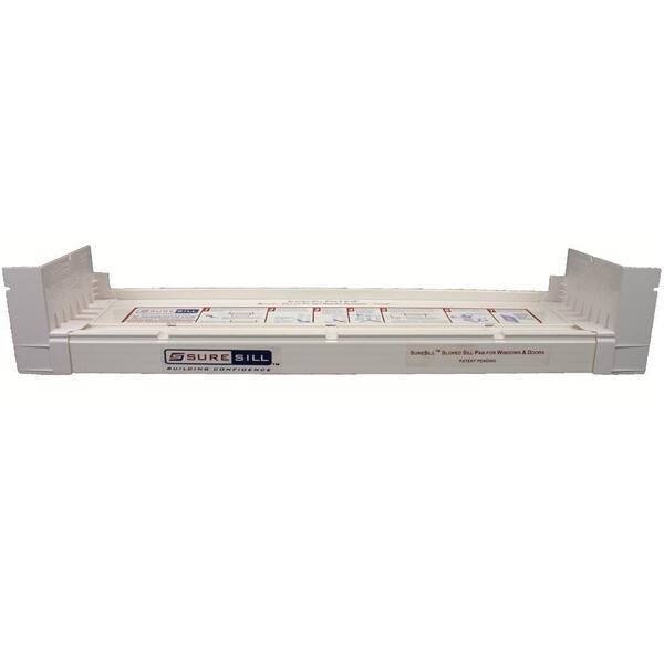 SureSill 2-1/16 in. x 150 in. White PVC Sloped Sill Pan for Door and Window Installation and Flashing (Complete Pack)
