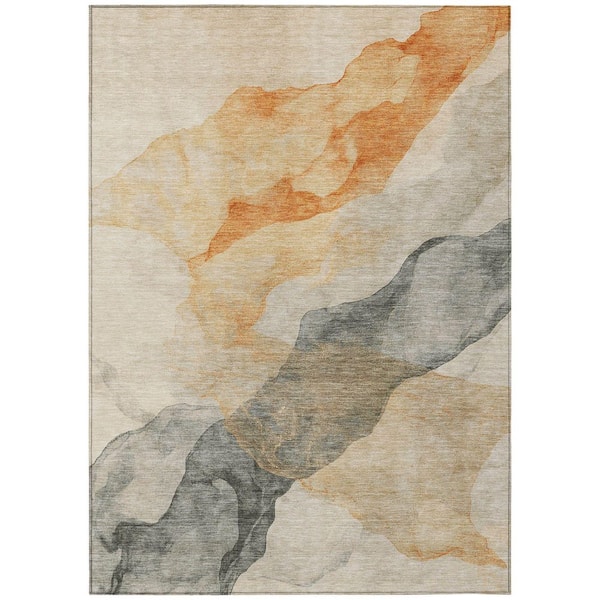 Addison Rugs Chantille Machine Washable Indoor/Outdoor Abstract ACN2109 Orange 8 ft. x 10 ft. Area Rug