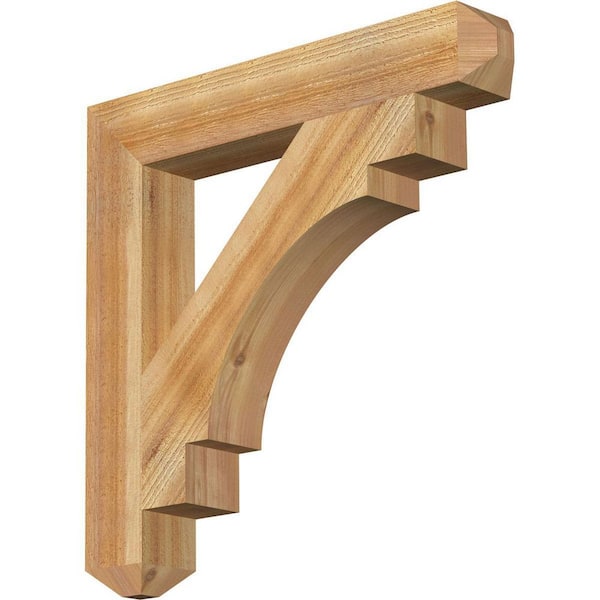 Ekena Millwork 4 in. x 26 in. x 26 in. Western Red Cedar Merced Craftsman Rough Sawn Bracket