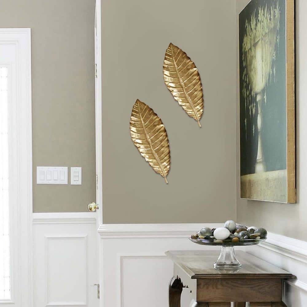 Brushed Gold Flowing Leaves Wall Decor