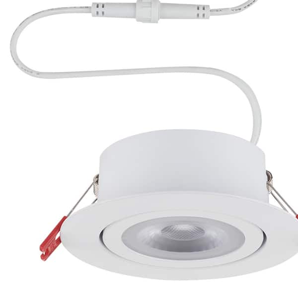 Slimline Integrated LED 4 in Round  Canless Recessed Light for Kitchen Bathroom Livingroom, White Soft White