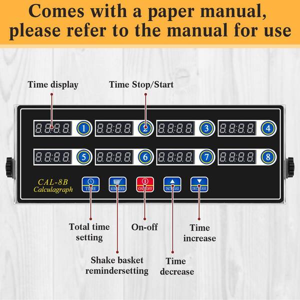 Wudkey 1 Pack 8-Channel Digital Kitchen Timer for Cooking
