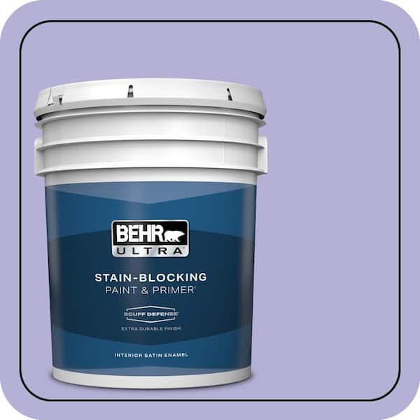 BEHR ULTRA 5 gal. #630B-4 Freesia Purple Extra Durable Satin Enamel Interior Paint & Primer