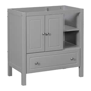 29.13 in. W x 17.52 in. D x 31.02 in. H Bath Vanity Cabinet without Top in Gray Unassembled