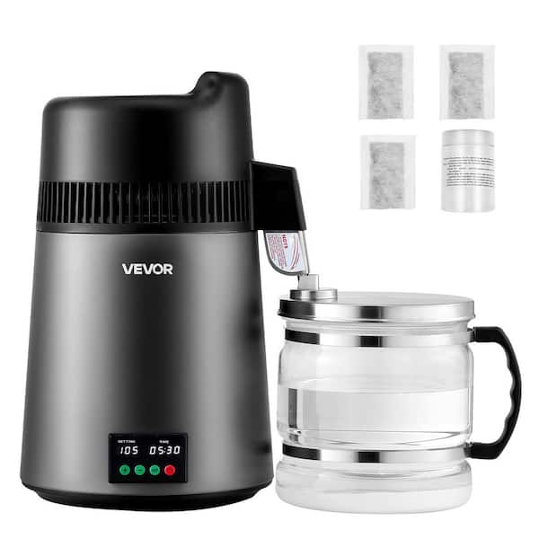Water Distiller, 6L 1.6 Gal. Larger Pure Water Purifier Filter For Home Table Countertop, 900W Glass Pot Distilled Maker